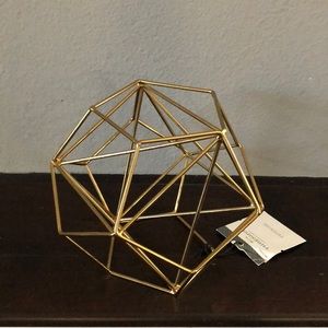 Target Threshold Brass Antique Gold Cube Figurine Sculpture Decor Object